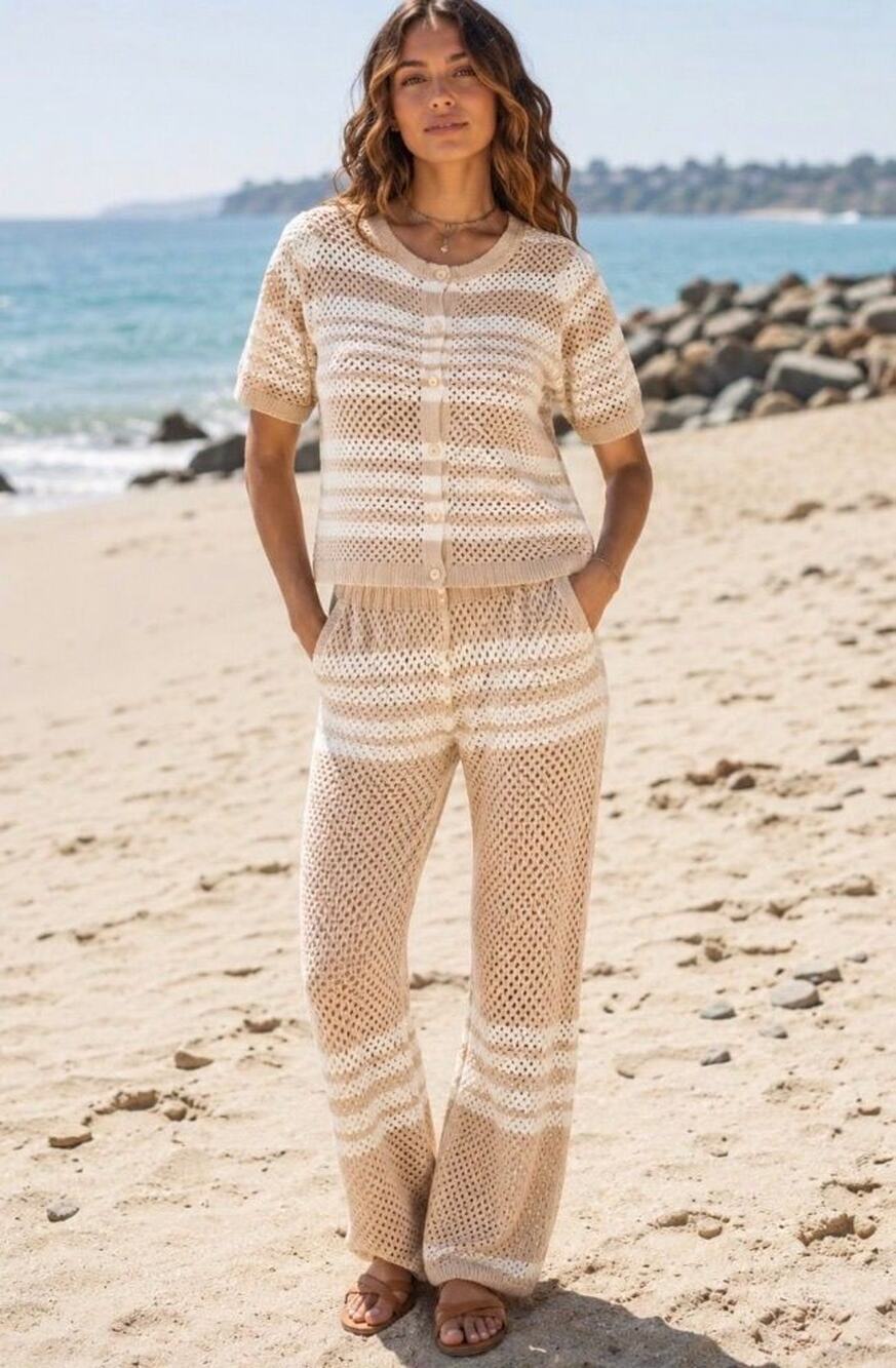 Celleci Crochet Pants Beach Set M